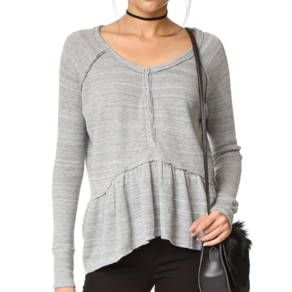 Free People We The Free Thermal Peplum Henley